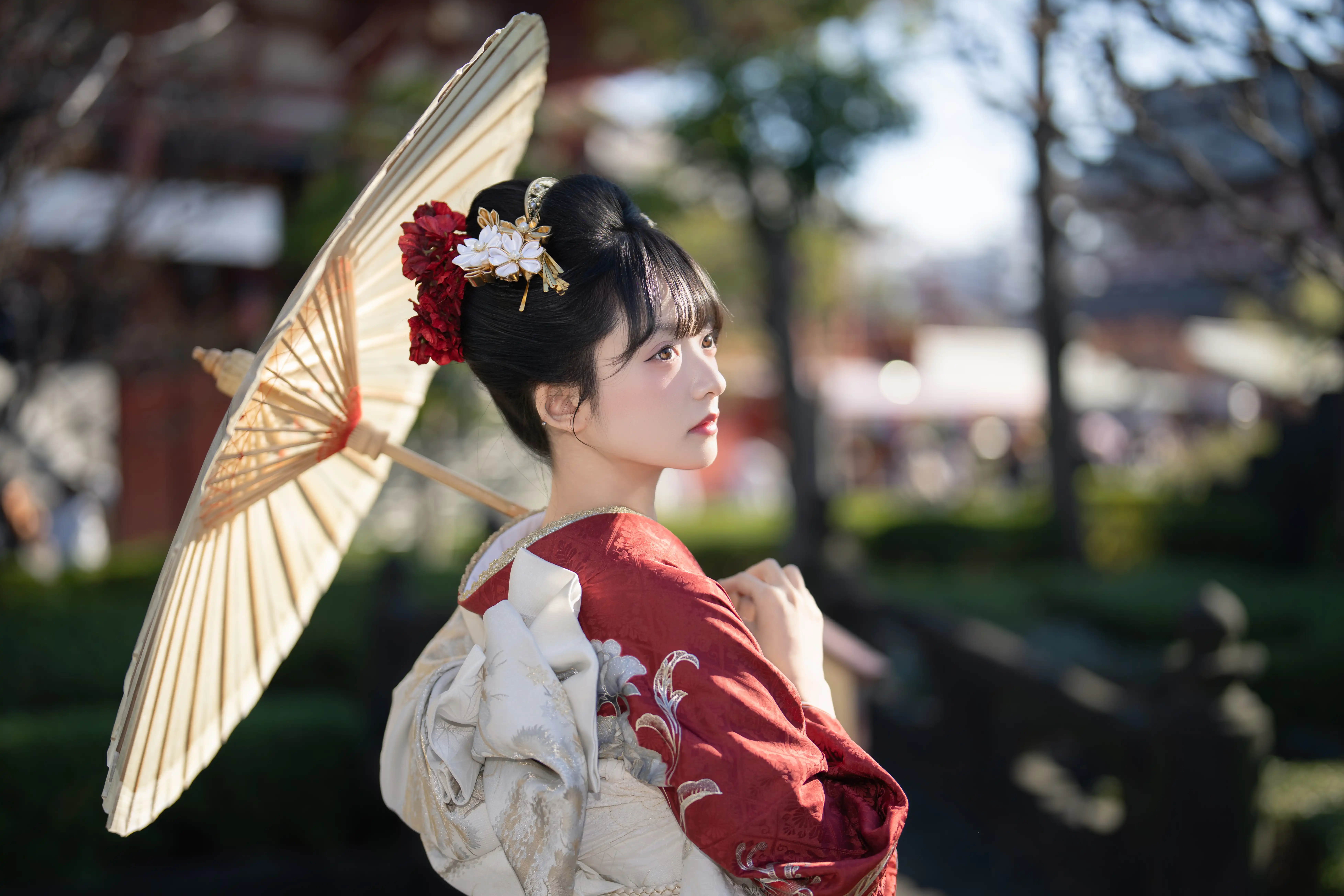 Kimono portrait in natural Tokyo light